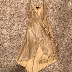 Faux suede sparkly tie dress with tassels